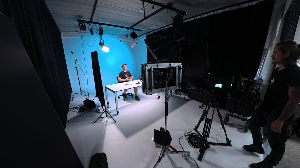 Multi-cam, cyclorama and full crew on standby